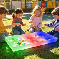 Equipo para Sala Sensorial, Mesa de Luz LED Sensorial para Niños, Panel de Luz LED Interactivo para Terapia del Autismo Temprano