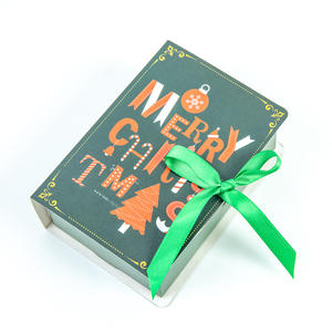 Hochwertige kreative Buchform Heiligabend Geschenk Papier <span class=keywords><strong>box</strong></span> Frohe Weihnachten Cookie Candy Schokolade Geschenk <span class=keywords><strong>box</strong></span> mit Fliege - Product Image 6