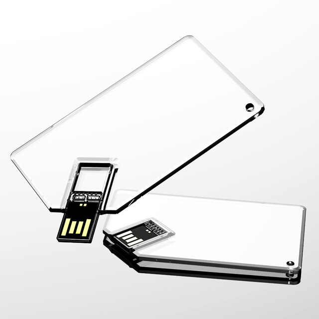 2GB4GB8GB16GB Business Card Exhibition Advertising Gift Transparent Acrylic USB 2.0 Flash Drive LOGO Printing Metal Material