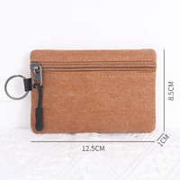 Dompet Koin dan Kartu Kanvas Portabel dengan Tali Gantungan Kunci untuk Promosi Bermerek