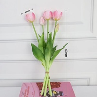 Bouquet de tulipes artificielles en PVC souple de haute qualité, réaliste, 40 cm, pour mariage, table, fait main, fête des Mères, remise de diplôme, vente en gros 9