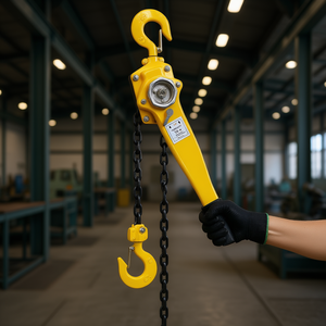 Polipasto de Cadena de Palanca, Capacidad de 1 1/2 Toneladas, Cadena de 5 Pies, Operación Manual, Herramienta de Elevación Industrial, Construcción de Acero Amarillo - Product Image 2