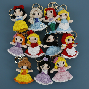 <span class=keywords><strong>Muñeca</strong></span> de Peluche Tejida a Mano de <span class=keywords><strong>Princesa</strong></span> de Dibujos Animados Súper Linda con Llavero de Ganchillo de Hilo Dulce y Colgante Creativo Personalizado - Product Image 1