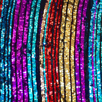 Tissu en maille 100 % polyester personnalisé avec broderie et sequins pour robe de mariée, robe de soirée, jupe longue