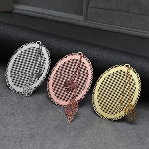 DIY Craft Oval Handmade Cross Stitch Bookmark Metal Silver Golden Needlework Embroidery Crafts Counted Cross-Stitching Kit