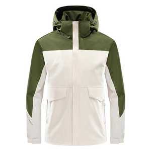 Men's Windproof Jacket With Hood Solid Color Contrast Winter Outdoor Workwear Custom Logo Available - Product Image 1