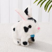 Peluche de lapin tacheté électrique Simulation de lapin de Pâques parlant doux jouets en peluche pour enfants poupée animale interactive