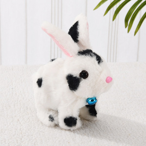 Giocattoli di peluche con macchie elettriche di coniglio di simulazione che parlano in modo morbido che cammina con il coniglietto di Pasqua giocattoli di peluche per bambini bambola animale interattiva - Product Image 6