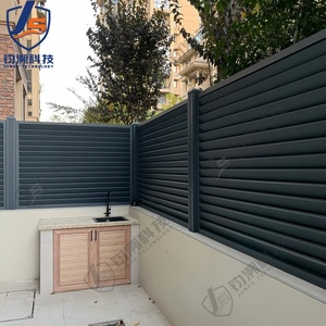 <span class=keywords><strong>Kit</strong></span> de clôture de jardin noire à faible coût, système de clôture en aluminium à lames pour montage DIY, panneaux de sécurité extérieurs - Product Image 2
