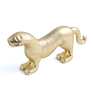 Ornement de table de luxe en forme de léopard doré, artisanat raffiné, décoration artistique culturelle exquise - Product Image 4