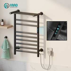 Serviettes électriques intelligentes en aluminium chauffer 12M ligne électrique chauffée serviettes rack monté au mur <span class=keywords><strong>noir</strong></span> <span class=keywords><strong>mat</strong></span> - Product Image 1