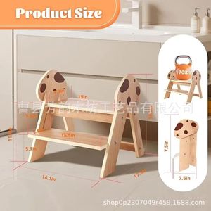 Taburete de madera plegable para niños, elevador para inodoro, de 2 a 4 años - Product Image 4