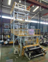 Ligne de production de film soufflé par co-extrusion ABA/ABCDE à 3/5 couches pour film d'emballage robuste, machine extrudeuse de plastique à haut rendement
