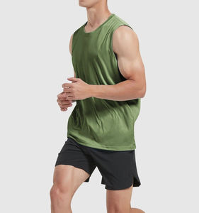 Débardeur de marathon sans coutures pour homme, léger et respirant en polyester/coton avec bretelles – Qualité supérieure pour le sport et la gym - Product Image 1