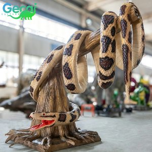 Modelo de Pitón Animatrónico, Serpiente Robótica Realista con Base de Tronco de Árbol para Casa Embrujada, Parque Temático, Exhibición - Product Image 2