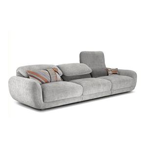 Sofá de tela de lujo ligero italiano, diseñador moderno minimalista, villa, sala de estar, sofá recto plegable con respaldo alto - Product Image 1