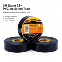 Ruban isolant électrique en vinyle de qualité supérieure 3M Super 33+, résistant à l'abrasion, résistant aux intempéries, ruban électrique haute résistance