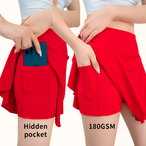 Short de jupe athlétique évacuant l'humidité en tissu doux au toucher direct d'usine pour le tennis utilisé par les femmes - Product Image 4
