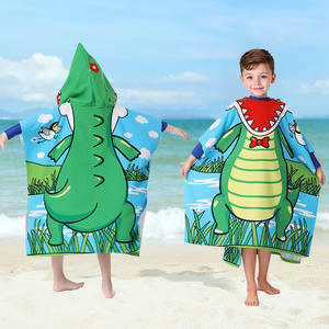 Serviettes <span class=keywords><strong>de</strong></span> bain carrées à capuche pour enfants, en microfibre ultra-fine tissée, séchage rapide, douces, à imprimé animal, sécurisées pour les enfants, pour la <span class=keywords><strong>plage</strong></span> et le lavage des mains - Product Image 4