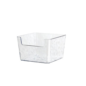 Clear Desktop Storage Box With Water Ripple Pattern For Stationery Organization <b>Small</b> Size No Lid Multifunctional Organizer - Product Image 5