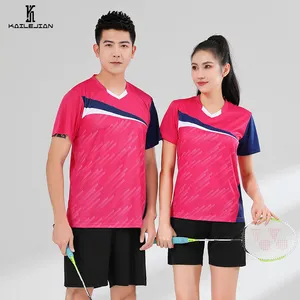Conjunto esportivo de camiseta para badminton, camiseta de tênis de mesa e tênis personalizado, traje esportivo para homens