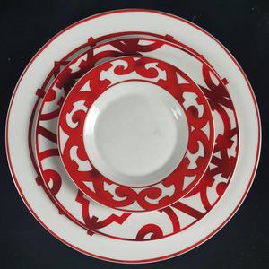 Service de table en porcelaine fine de luxe, style occidental européen, rouge espagnol, pour salle à manger, décoration de la maison - Product Image 5