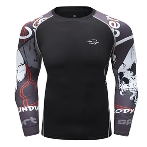 Cody Lundin col rond respirant course et Fitness t-shirt mode surdimensionné à manches longues hommes MMA chemise