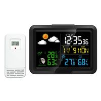 Estación Meteorológica con Pantalla LCD USB, Termómetro Digital Interior y Exterior, Higrómetro con Reloj Despertador, Material ABS, OEM, ODM