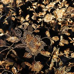 प्रीमियम लक्जरी मखमली बेडेड फीके कपड़े 20% नायलॉन 80% रेयन कढ़ाई बर्नआउट जैक्वार्ड वेवेट पैटर्न कपड़े के लिए कपड़े - Product Image 2