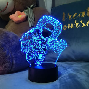 Sensore di luce del tocco di illusione 3D astronauta luce notturna USB camera da letto lampada da comodino Luces decorare regali di festa - Product Image 6