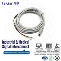 Maßgefertigtes Mini-DIN 6-Pin Stecker auf JST XHP-4-Pin Buchse Kabel mit Erdungsringklemme, 2,5mm Abstand Interne Verkabelung
