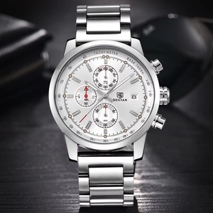 Nouvelle montre chronographe sport pour homme de haute qualité, tachymètre décoratif, étanche, lumineuse, en acier inoxydable, calendrier, montre à quartz - Product Image 5