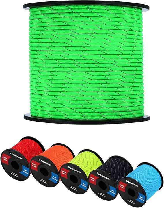 5m Reflective Guyline Tent Rope Guy Line Camping Cord Paracord Glow In The Dark