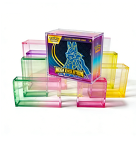 Boîte en acrylique magnétique personnalisée avec couvercle, dégradé de couleurs transparentes, pour protection empilable Etb
