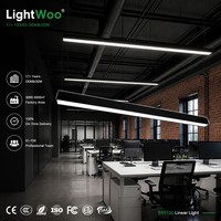 Lustre linéaire LED moderne, luminaire suspendu encastré, réglable et dimmable, 40W, aluminium, pour supermarché, école, bureau, chambre