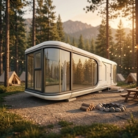 Maison Capsule Spatiale de Luxe 20ft 40ft en Acier et Aluminium, Préfabriquée avec Système de Contrôle IOS, pour Bureau, Hôtel, Vente Directe Usine
