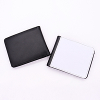 Cartera OEM sin marca Cartera de tres pliegues Cartera de lona con monedero con botón Sublimación Monedero de cuero en blanco