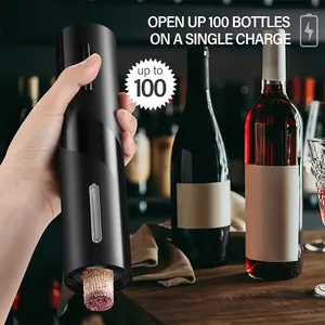 Ouvre-bouteille de vin électrique avec coupe-papier, tire-bouchon automatique Rechargeable en un clic pour les amateurs de vin rouge, pour les fêtes, les bars et les bars