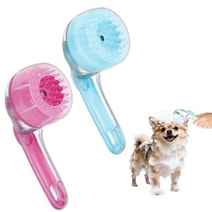 Spazzola 2 in 1 in Morbido Silicone TPR per Cani, per <span class=keywords><strong>Shampoo</strong></span> e Bagno, Massaggiante, con Anello per Creare Bolle - Product Image 1