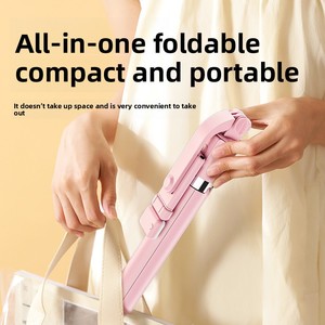Perche à <span class=keywords><strong>selfie</strong></span> longue en acier inoxydable avec lumière de beauté et mini support rotatif pour trépied de photographie intelligent – Vente en gros - Product Image 4