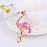 Gantungan Kunci Berlian Imitasi Bentuk Flamingo Aksesori Ornamen Liontin Dekoratif Bergaya Mengkilap Cerah untuk Tas Ransel Tas Tangan
