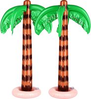 Lot de 2 palmiers gonflables de 35 pouces, cocotiers pour la plage estivale, décoration de fête d'anniversaire hawaïenne, accessoire photo