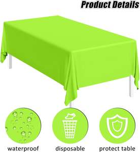 Fábrica personalizar tela no tejida mantel impermeable cubierta de mesa de Color sólido para Hotel fiesta boda - Product Image 3