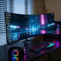 Monitor Gaming OEM Ultra Ancho de 34 Pulgadas, Pantalla Curva 4K, 165Hz, HDR, Monitor Curvo de 34 Pulgadas, Pantalla para PC, DP, Tipo-C