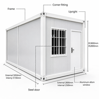 Casa Contenedor Plegable Tipo Z, Casa Modular Prefabricada de Acero Galvanizado con Panel Sándwich EPS para Oficina o Dormitorio