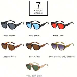 Lunettes de soleil rétro à double pont avec logo personnalisé, tendance 2025, UV400, style pilote punk, unisexe - Product Image 5