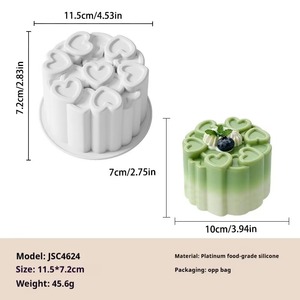 Molde de silicona para fondant, molde 3D de silicona, molde de silicona para barra de chocolate, moldes de silicona para decoración, moldes para pastel en forma de corazón de 4 y 8 pulgadas. - Product Image 6