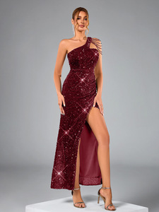 Elegante Vestido de Gala Estilo Vintage para Mujer, Vestido de Poliéster Suave con Cintura Natural, Largo hasta la Pantorrilla, con Lentejuelas, para Primavera y Playa - Product Image 6