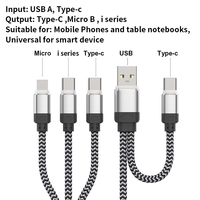 Usine nouveau design 5 en 1 fabricant de câble usb 1.2m 2A double USB A USB C mâle à type C micro B câble de charge rapide