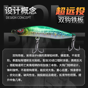 Señuelo de Pesca Aohu Ghost Knife Jig, 14g, Doble Anzuelo, Señuelo de Agua Salada, Señuelo de Fondo, Señuelo VIB de Largo Alcance - Product Image 5